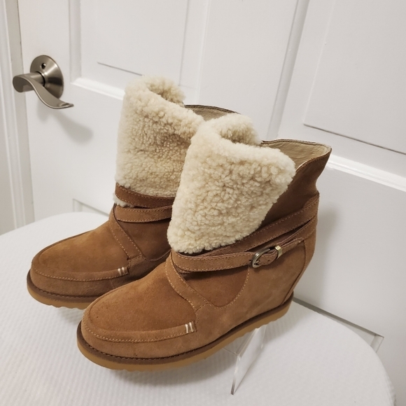 Atwell Crawford Wedge Booties Size 8, Casual, Stylish, Warm, Light Brown - Picture 12 of 13